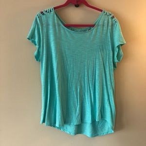 Aqua Lace Back Shirt